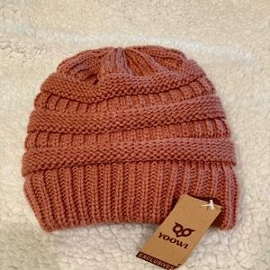 Yoowl Pink fleece lined winter hat